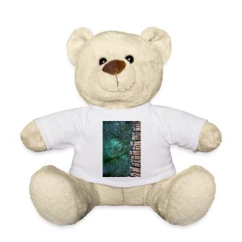 Pont en bois Naturbild avec poisson - idée cadeau - Nounours - blanc - Devant