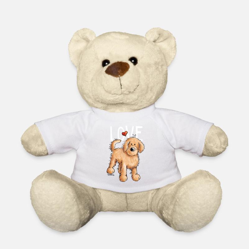 Doodle mit Herz - Goldendoodle - Hund - Geschenk - Teddy - Weiß