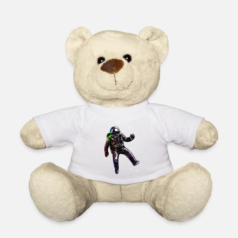 Astronaut schwebt im Weltall - Teddy - Weiß