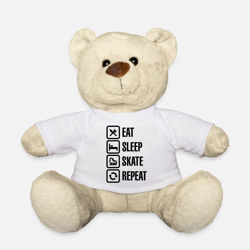 Eat sleep figure Eis skate repeat - Teddy - Weiß