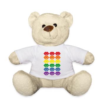 Drapeau arc-en-ciel Drapeau arc-en-ciel LBGT Pride LGBTQ - Nounours - blanc - Devant