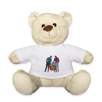 penguins with bow tie - Teddy Bear - white - Front