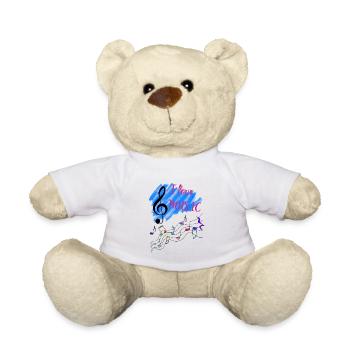 J’adore musique Clé de musique - Nounours - blanc - Devant