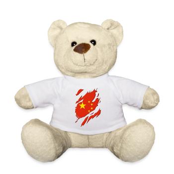China Flagge zerrissenes Motiv - Teddy - Weiß - Vorne