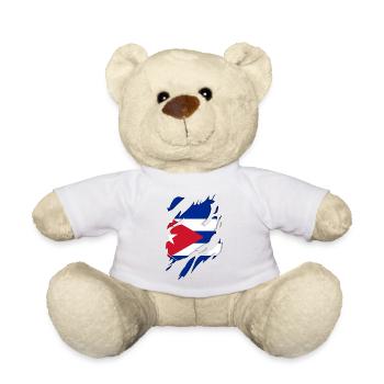 Kuba Flagge zerrissenes Motiv - Teddy - Weiß - Vorne