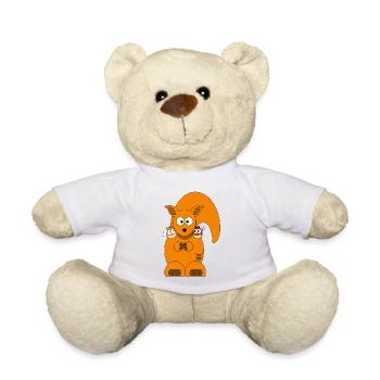 Squirrelchen mit Engelsnuss und Teufelnuss - Teddy - Weiß - Vorne