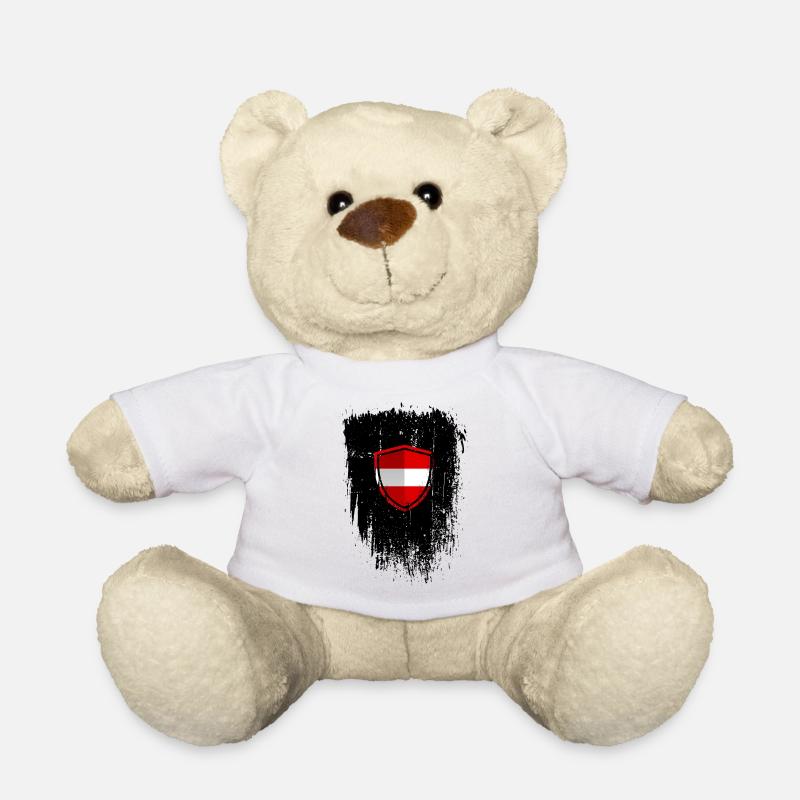 Österreichische Flaggen-Schild-Grunge - Teddy - Weiß