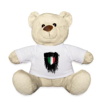 Distressed Italian Flag Shield - Teddy Bear - white - Front