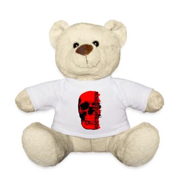 Crâne rouge - Velvet Black Cult Clothing - Nounours - blanc - Devant