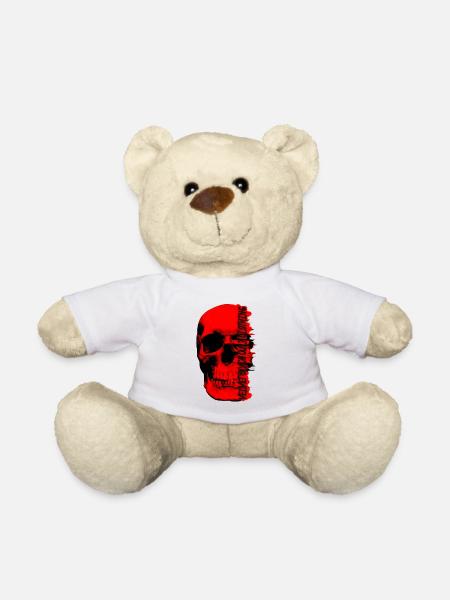 Red Skull - Velvet Black Cult Clothing - Teddy - Weiß