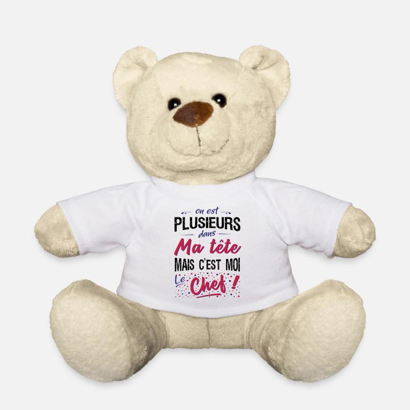 On est plusieurs dans ma tête, c'est moi le chef - Nounours - blanc