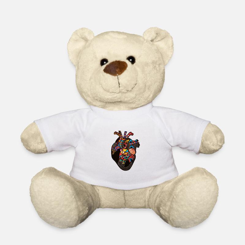 Anatomical heart - Teddy Bear - white