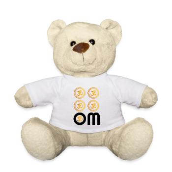 Gold OM, Om, Hindu Om, Om Symbol, Yoga, OM - Teddy - Weiß - Vorne
