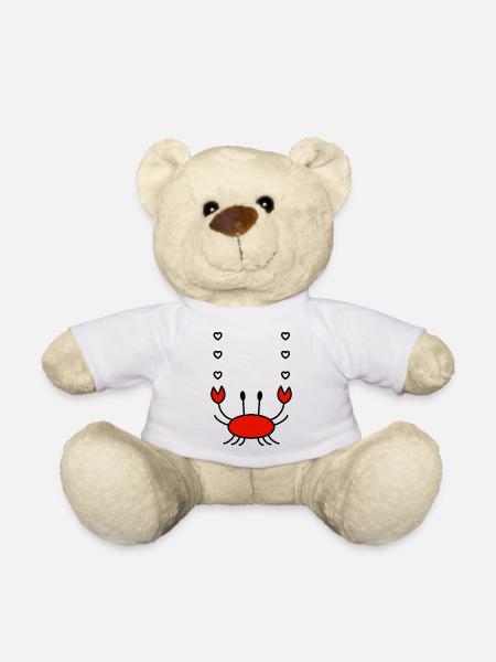 Krabbe Herz Comic Meer Wasser Liebe Fisch Angler - Teddy - Weiß