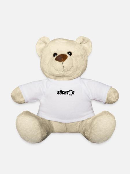 Smartphone Telefon online Mobil süchtig geschenk - Teddy - Weiß