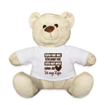 lustiger Kaffeespruch Kaffeejunkie Kaffeebecher - Teddy - Weiß - Vorne