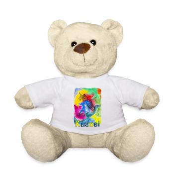 Kassel - ein Aquarell für eine wunderschöne Stadt - Teddy - Weiß - Vorne