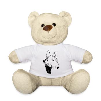 Bull terrier with scarf - Teddy Bear - white - Front