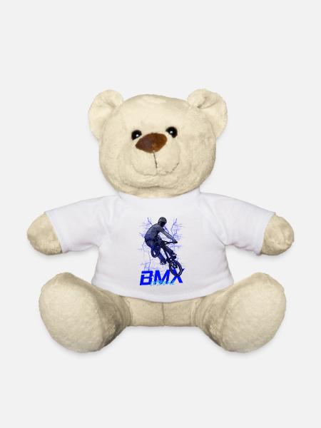 BMX Extremer Sprung Blau Neon - Teddy - Weiß