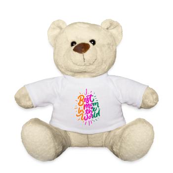 Best Mom in the World - Teddy Bear - white - Front