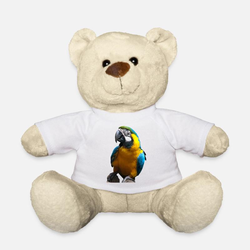 Goldener Ara - Teddy - Weiß