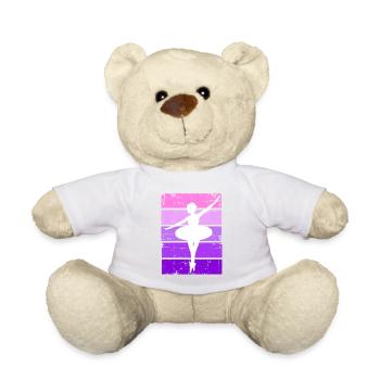 Ballerina Ballet Dancer Pink - Teddy Bear - white - Front