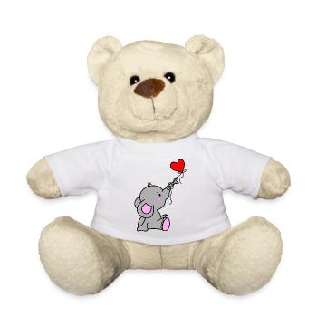 Elefant Herz Liebe - Teddy - Weiß - Vorne