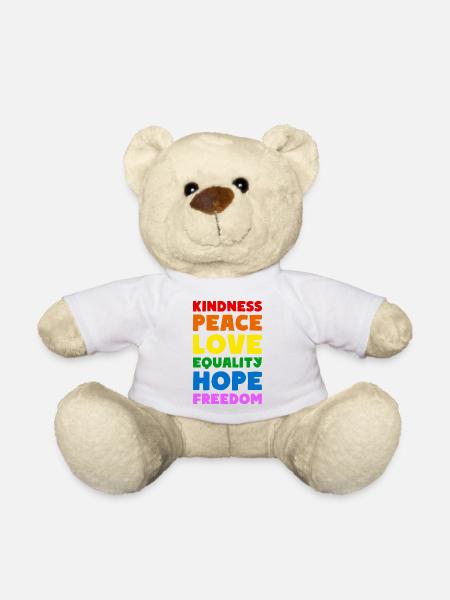 KINDNESS PEACE LOVE EQUALITY HOPE FREEDOM - Teddy - Weiß