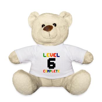 Niveau 6 Complet Gamer 6ème Anniversaire - Nounours - blanc - Devant