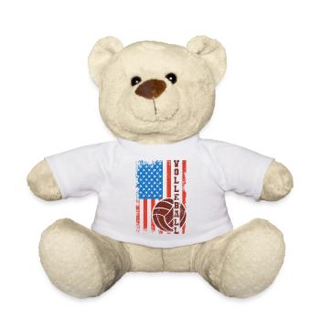 Joueur de volley-ball patriotique - Nounours - blanc - Devant