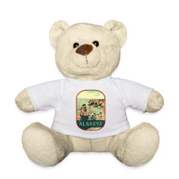 Retro badge, Algarve Portugal, beach summer sun - Teddy Bear - white - Front