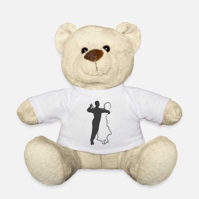 Elegant Dancing Couple Silhouettes Design - Teddy Bear - white