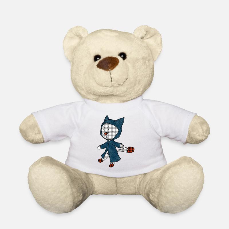 Un chat en imperméable - Nounours - blanc
