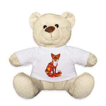 Mosaikfuchs im Flammenstil - Teddy - Weiß - Vorne