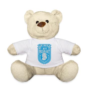 my wife is pregnant - Teddy Bear - white - Front