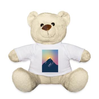 Berg im Sonnenuntergang - Teddy - Weiß - Vorne