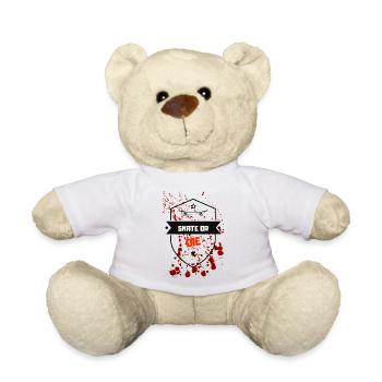 Skateboard - skate or die - Motiv für Skater - Teddy - Weiß - Vorne