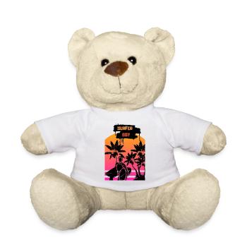 Planche de surf avec Sunset Surfer Man - Palmiers - Nounours - blanc - Devant