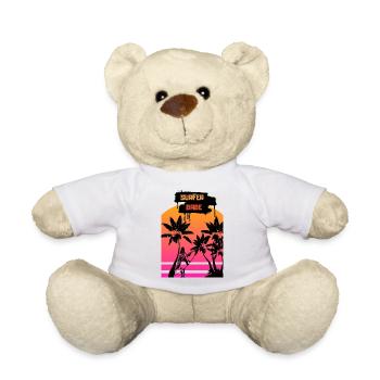 Planche de surf avec Sunset Surfer Woman - Palmiers - Nounours - blanc - Devant