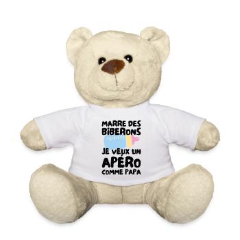 Marre des biberons je veux un apéro comme papa - Nounours - blanc - Devant