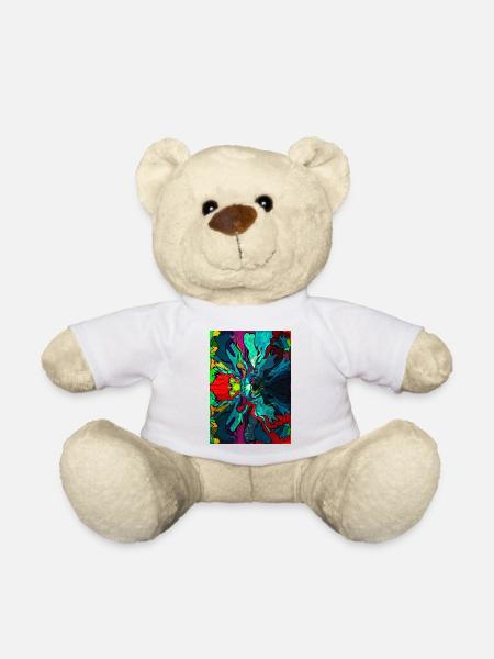 Abstract Painting - Teddy Bear - white