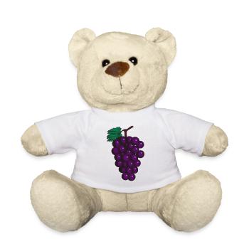 Traube Trauben Wein Illustration Geschenkidee - Teddy - Weiß - Vorne