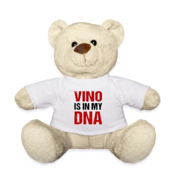 Vino is in my DNA Wine Drinking Humor - Teddy Bear - white - Front