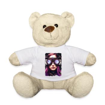 Femme futuriste avec des lunettes de soleil - Nounours - blanc - Devant