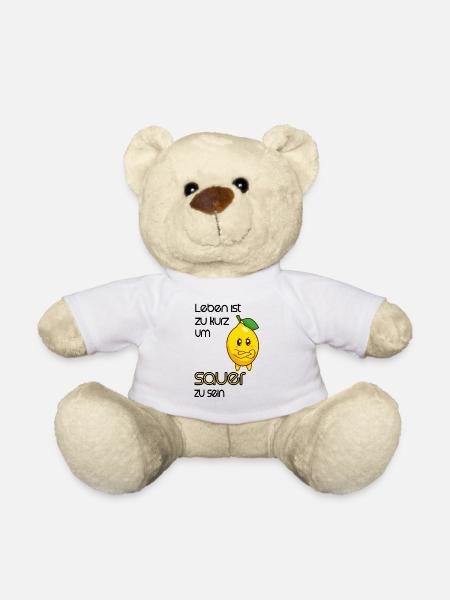 Zitrone Comic Lustig mit Spruch - Teddy - Weiß