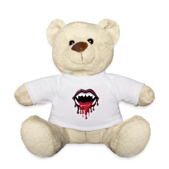 Dripping Vampire lips - Teddy Bear - white - Front