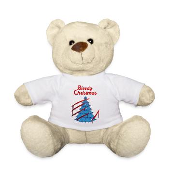 Bloody Christmas Merry Christmas Horror - Teddy Bear - white - Front