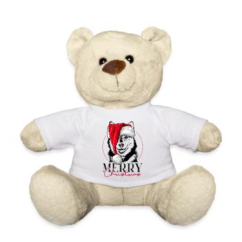 Père Noël Joyeux Noël Chien Wilsigns - Nounours - blanc - Devant