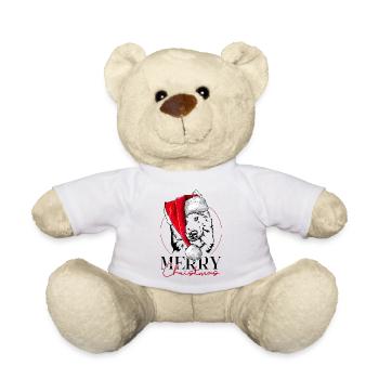 Père Noël Joyeux Noël Chiens Wilsigns - Nounours - blanc - Devant