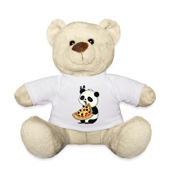 Cute Kawaii Panda Who Eats Pizza Anime Manga - Teddy Bear - white - Front